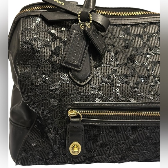 Coach Poppy Signature Sequin East West Satchel Limited Edition - Picture 3 of 17